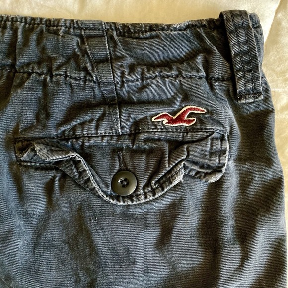 Vtg Y2K Hollister Shorts Mens 36(38) Button Fly Drawstring Cotton Gray Palm Tree - Picture 8 of 14